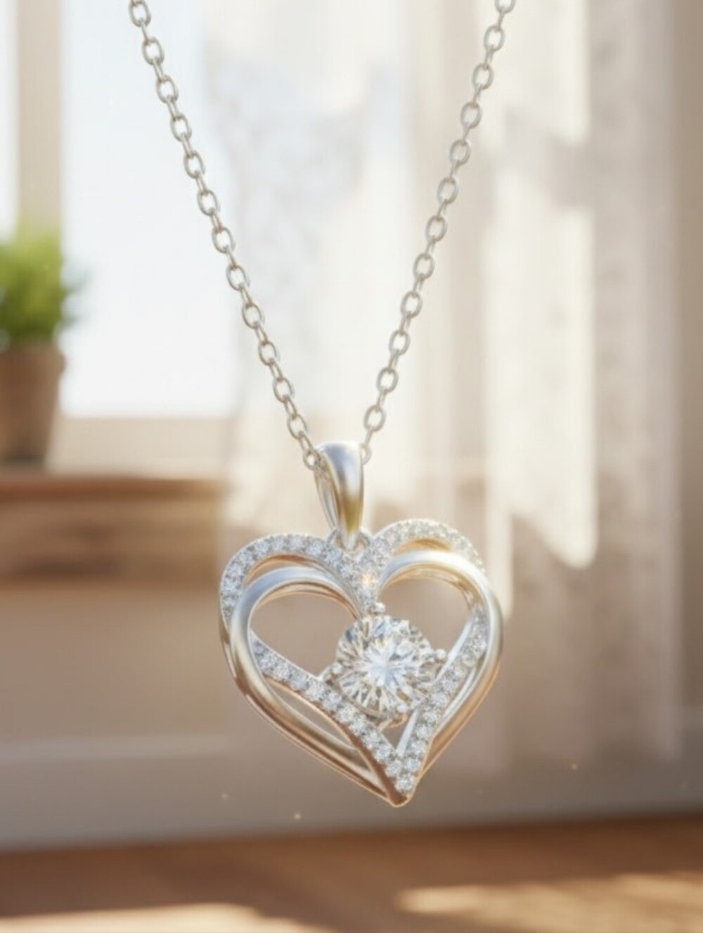 Moissanite 1 Ct Heart Necklace
